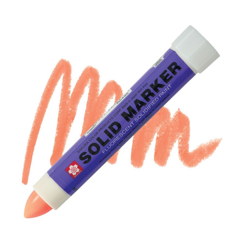 Sakura SOLID voskový nesmazatelný popisovač, fluorescenční oranžový