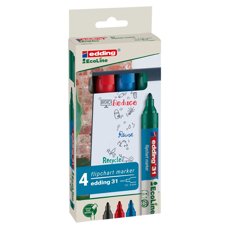 Popisovače na flipchart EDDING 31 EcoLine, 4 ks