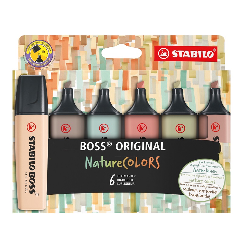 Zvýrazňovač STABILO BOSS ORIGINAL, nature 6ks