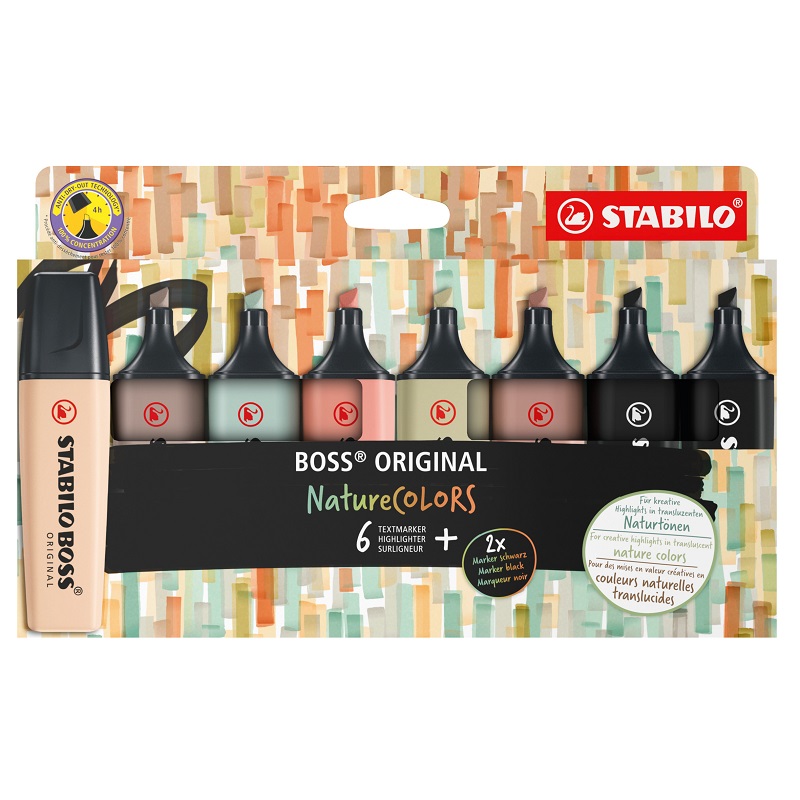 Zvýrazňovač STABILO BOSS ORIGINAL, nature 8ks