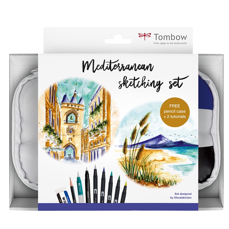 TOMBOW speciální edice Mediterranean Sketching Set, 9ks v penále