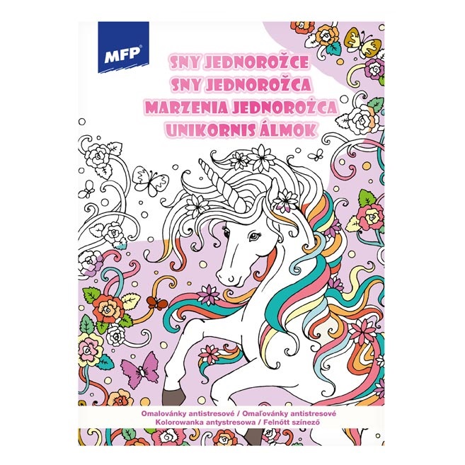 Omalovánky antistresové Sny jednorožce, A4 32 listů