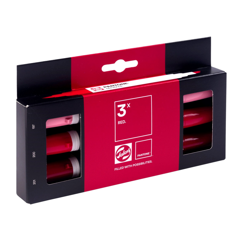 ROYAL TALENS Pigmentové fixy PANTONE Duo Tip, 3ks Red