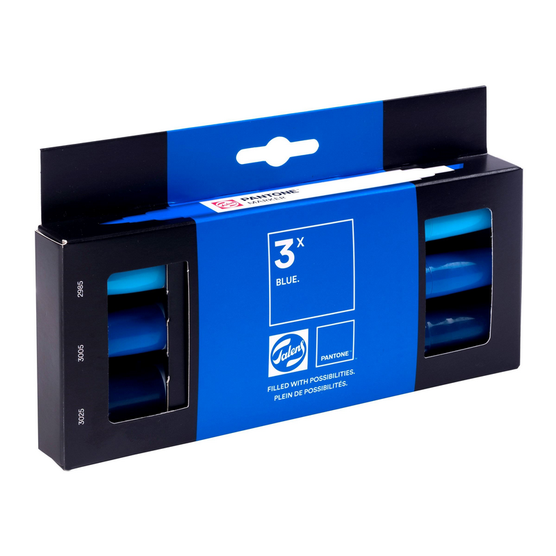 ROYAL TALENS Pigmentové fixy PANTONE Duo Tip, 3ks Blue