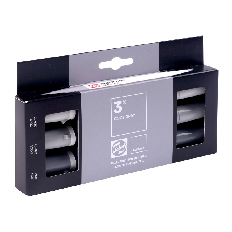 ROYAL TALENS Pigmentové fixy PANTONE Duo Tip, 3ks Cool Gray