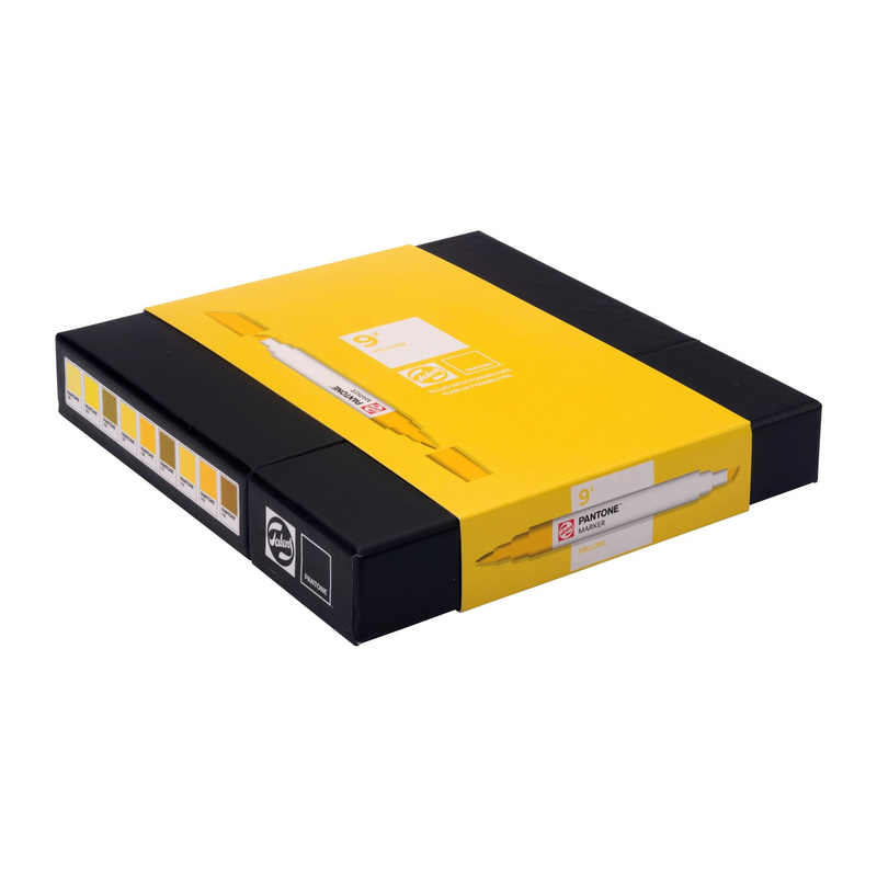 ROYAL TALENS Pigmentové fixy PANTONE Duo Tip, 9ks Yellow