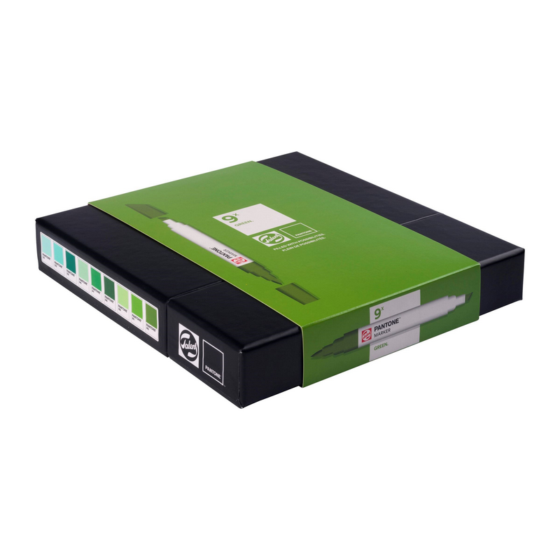 ROYAL TALENS Pigmentové fixy PANTONE Duo Tip, 9ks Green