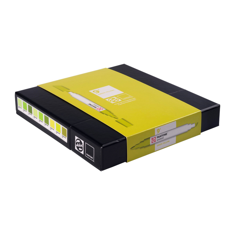 ROYAL TALENS Pigmentové fixy PANTONE Duo Tip, 9ks Green Yellow