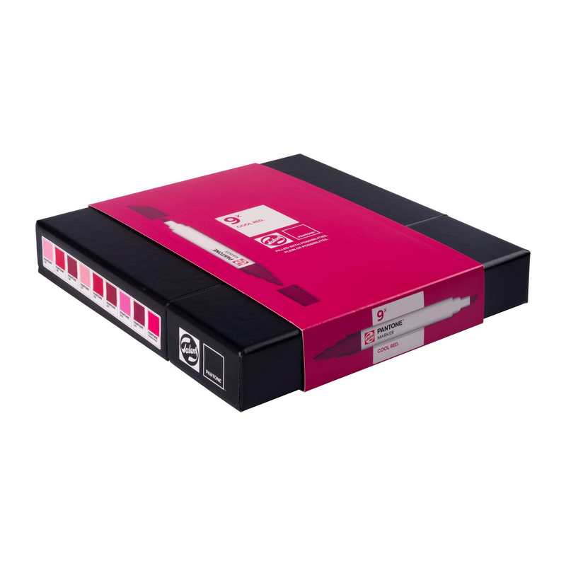 ROYAL TALENS Pigmentové fixy PANTONE Duo Tip, 9ks Cool Red