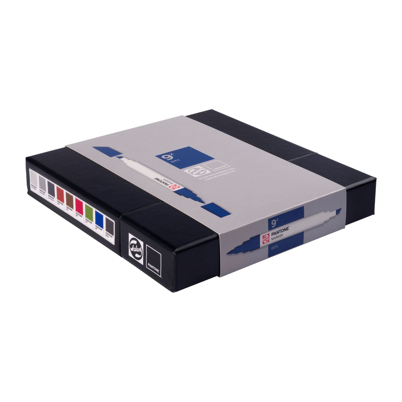 ROYAL TALENS Pigmentové fixy PANTONE Duo Tip, 9ks City