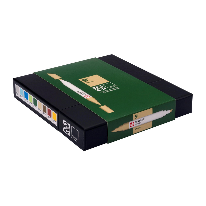 ROYAL TALENS Pigmentové fixy PANTONE Duo Tip, 9ks Nature