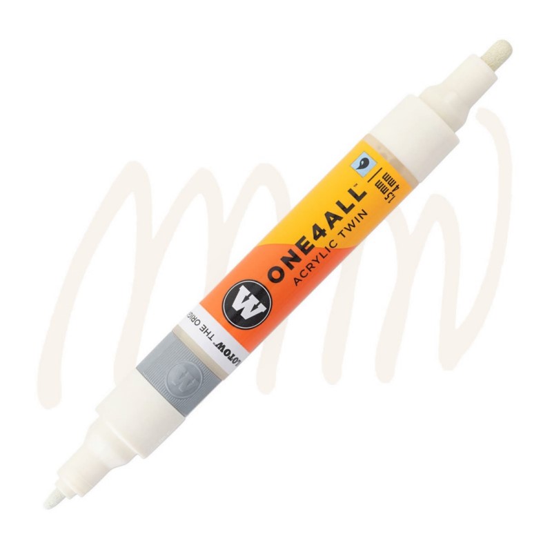 Akrylová fixa MOLOTOW One4All Twin Tip, glossy white lesklá