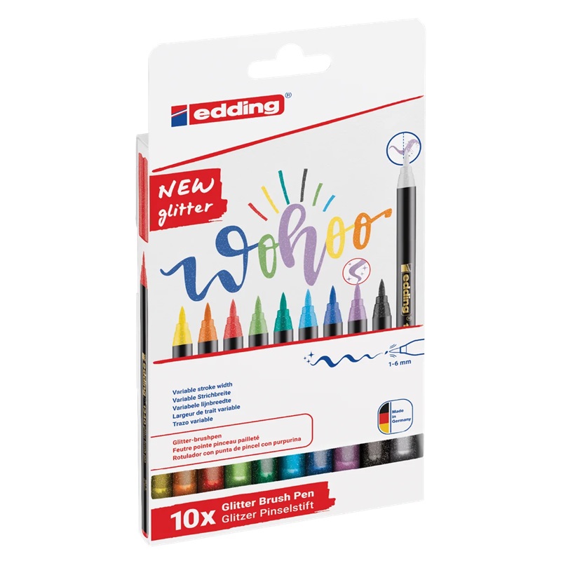 Štětcový fix EDDING 1340 GLITTER na papír, 10ks