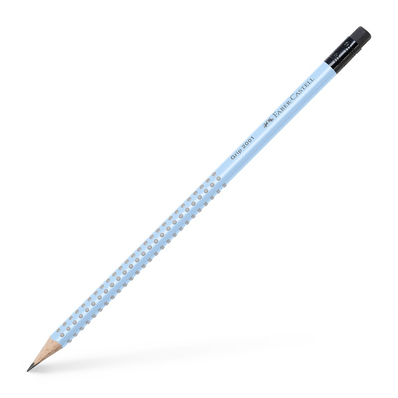 FABER-CASTELL grafitová tužka Grip s gumou, B nebesky modrá