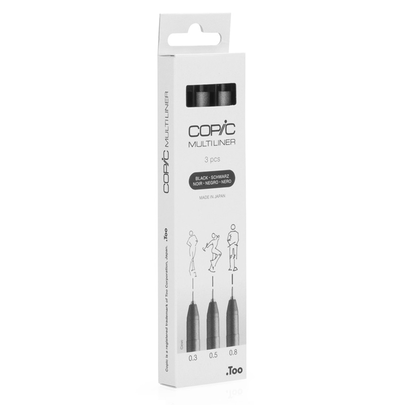 Multiliner COPIC sada 3ks Medium, černá