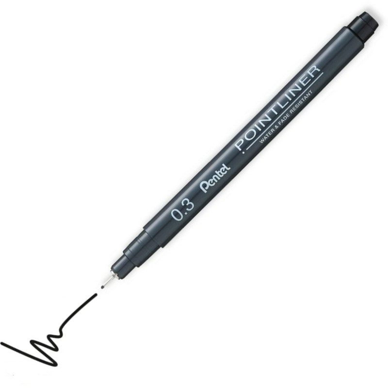 PENTEL dokumentární Pointliner 0,3mm černý