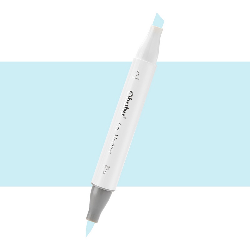 Lihová fixa OHUHU oboustranná Brush & Chisel, B040 Baby Blue