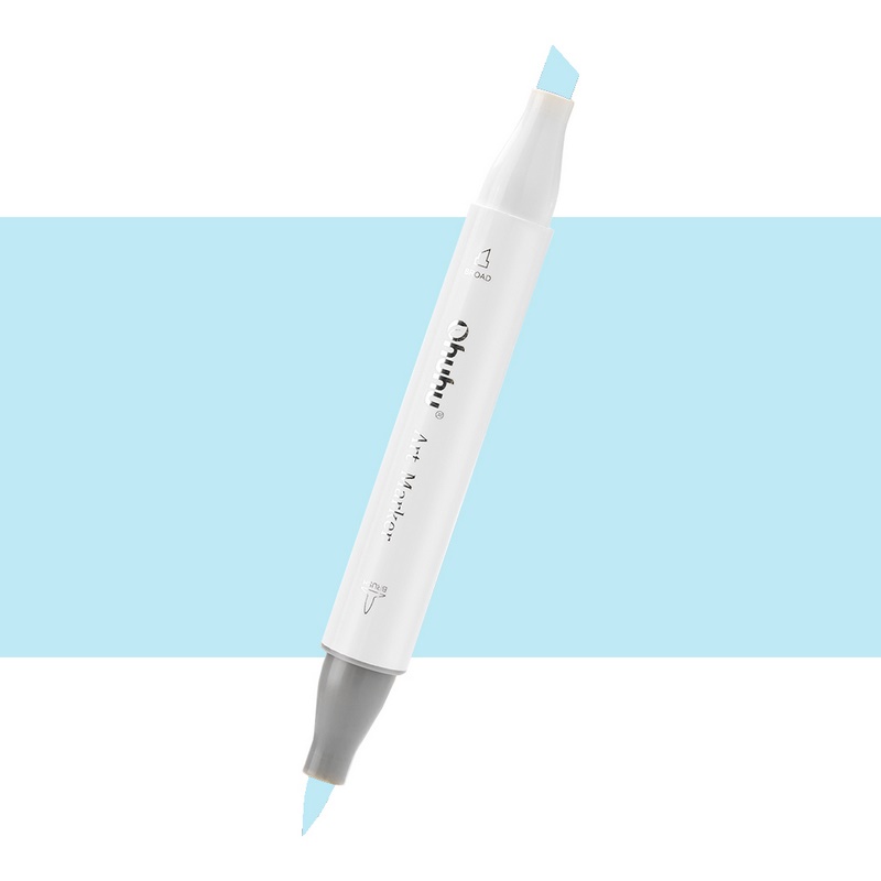 Lihová fixa OHUHU oboustranná Brush & Chisel, B050 Robin's Egg Blue