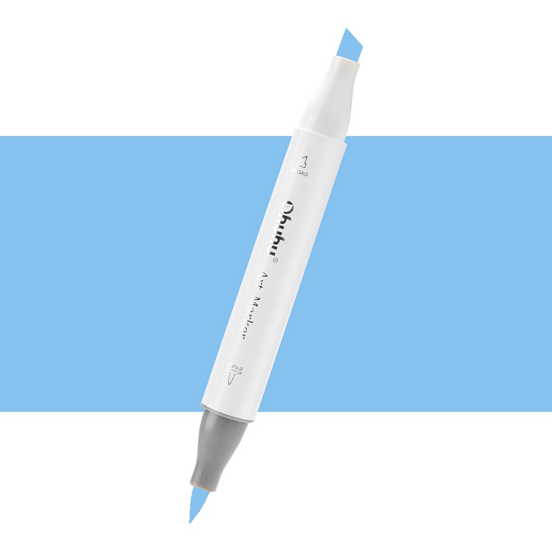 Lihová fixa OHUHU oboustranná Brush & Chisel, B140 Aquamarine