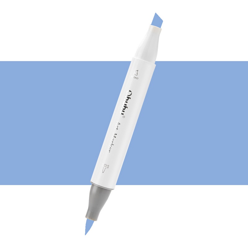 Lihová fixa OHUHU oboustranná Brush & Chisel, B150 Phthalo Blue