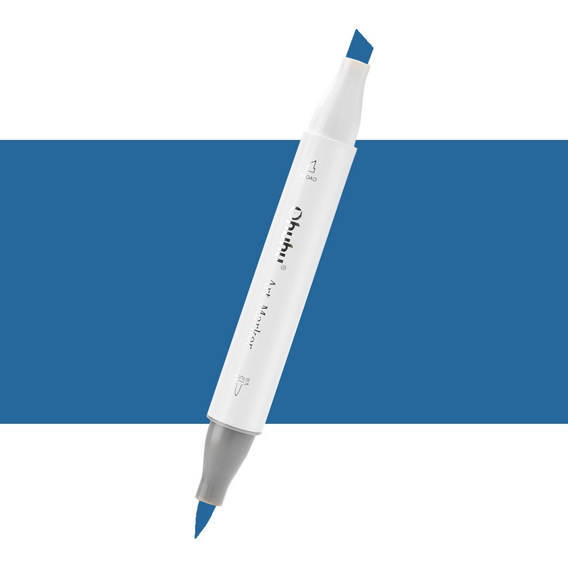 Lihová fixa OHUHU oboustranná Brush & Chisel, B190 Ultramarine