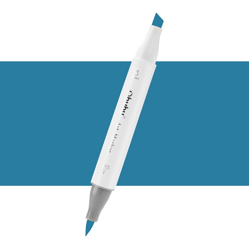 Lihová fixa OHUHU oboustranná Brush & Chisel, B290 Antwerp Blue