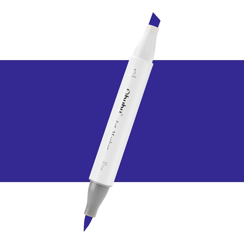 Lihová fixa OHUHU oboustranná Brush & Chisel, B440 Cyanine Blue