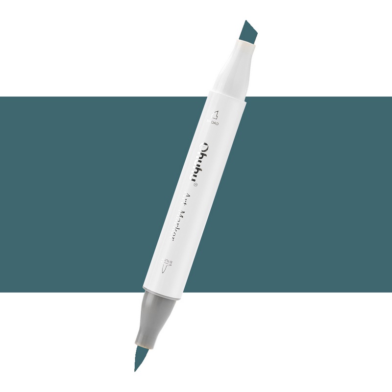 Lihová fixa OHUHU oboustranná Brush & Chisel, BG09 Blue Grey 9