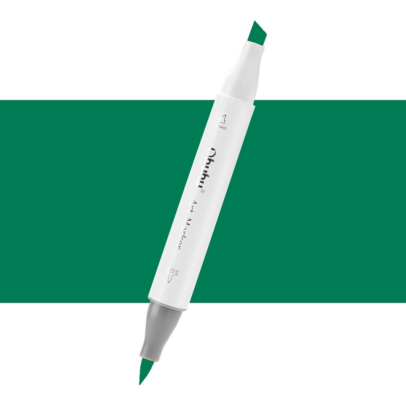 Lihová fixa OHUHU oboustranná Brush & Chisel, BG2 Deep Green
