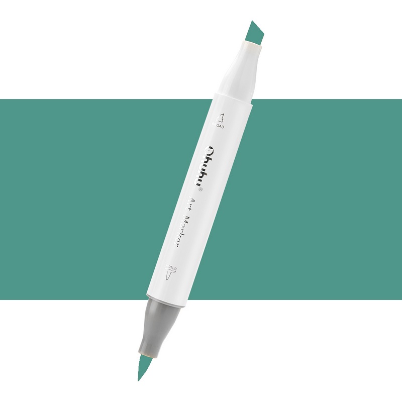 Lihová fixa OHUHU oboustranná Brush & Chisel, BG8 Teal