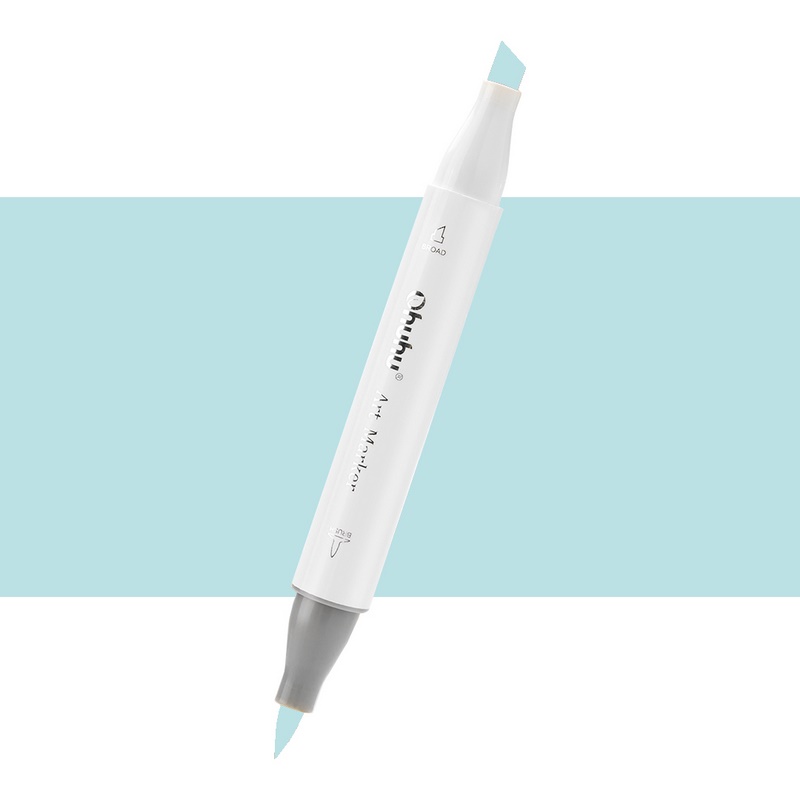 Lihová fixa OHUHU oboustranná Brush & Chisel, BG68 Turquoise Blue