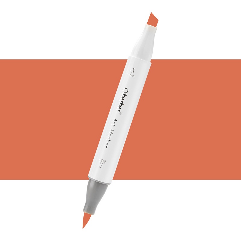 Lihová fixa OHUHU oboustranná Brush & Chisel, E070 Brown
