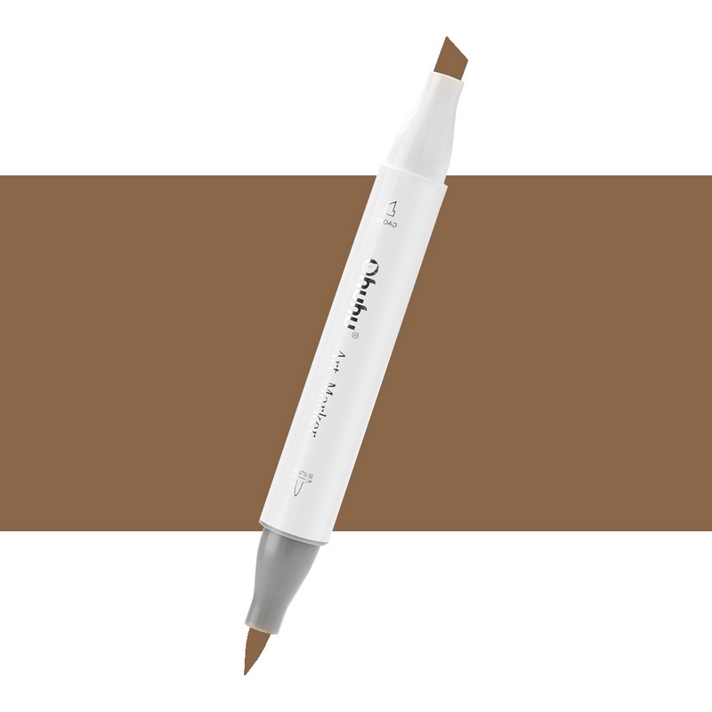 Lihová fixa OHUHU oboustranná Brush & Chisel, E370 Light Walnut