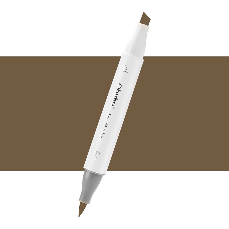 Lihová fixa OHUHU oboustranná Brush & Chisel, E460 Military Olive