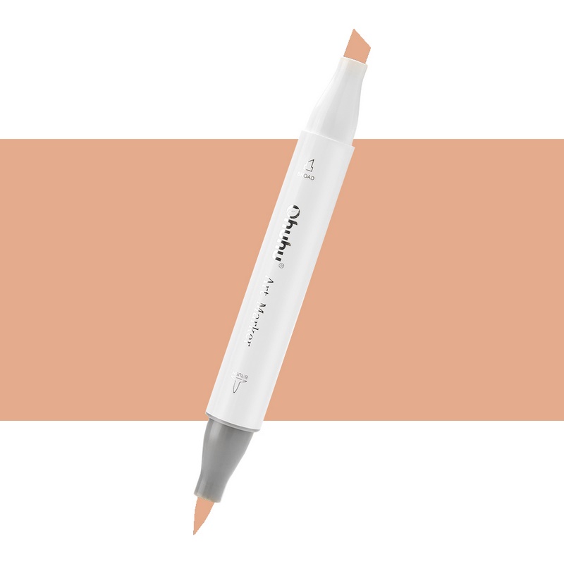 Lihová fixa OHUHU oboustranná Brush & Chisel, E490 Deep Orange