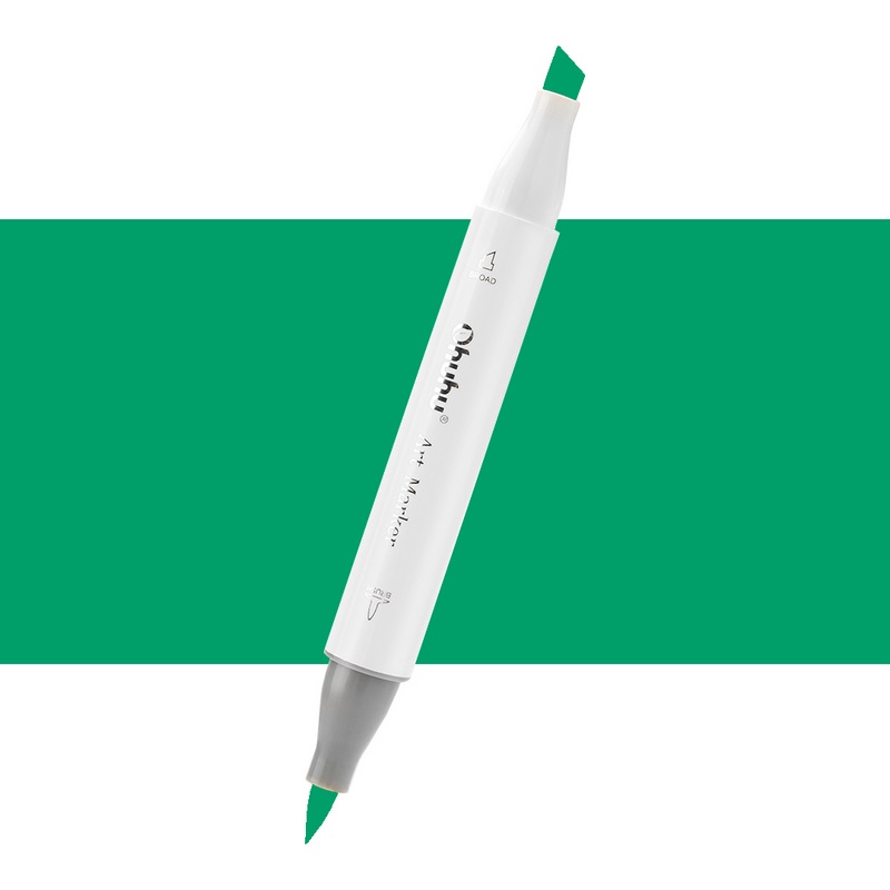 Lihová fixa OHUHU oboustranná Brush & Chisel, G1 Emerald Green