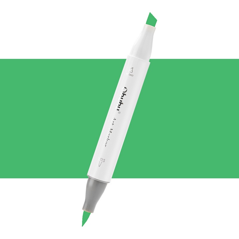 Lihová fixa OHUHU oboustranná Brush & Chisel, G2 Vivid Green