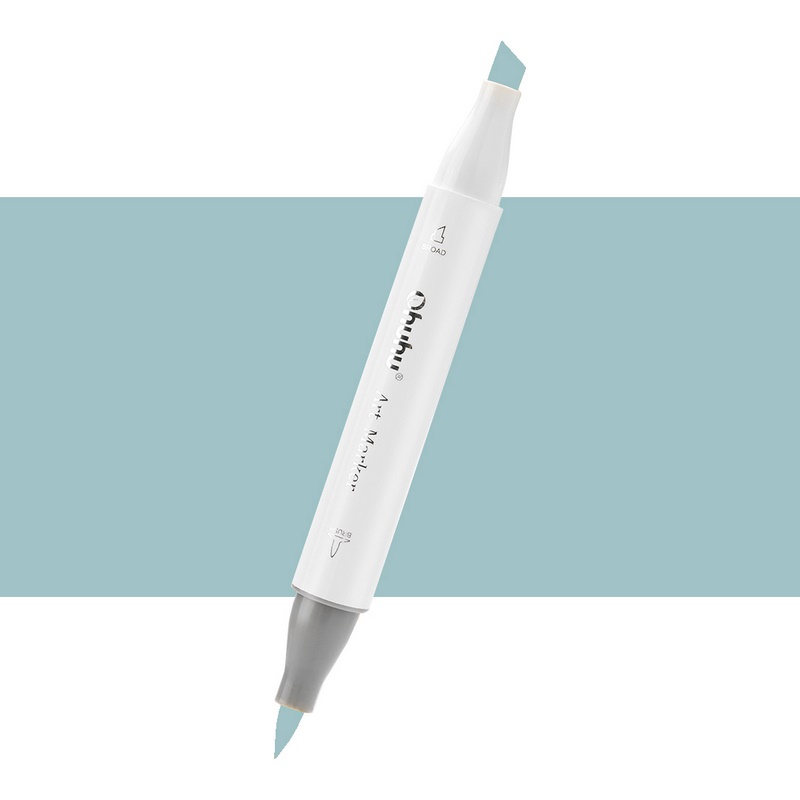 Lihová fixa OHUHU oboustranná Brush & Chisel, G5 Turquoise Ink Blue