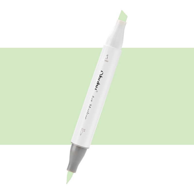 Lihová fixa OHUHU oboustranná Brush & Chisel, G120 Yellowish Green