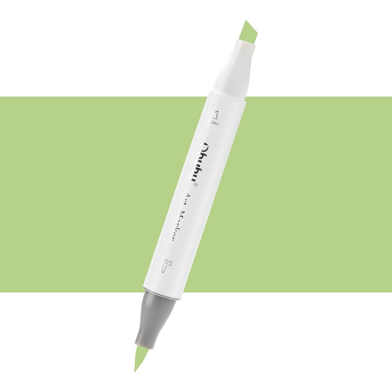Lihová fixa OHUHU oboustranná Brush & Chisel, G130 Acid Green