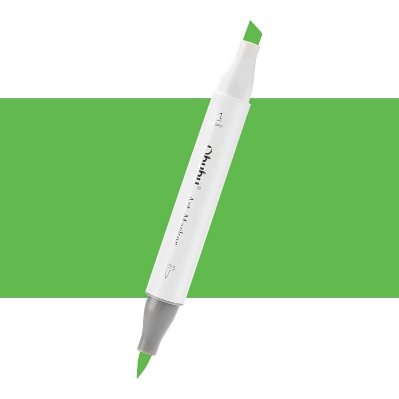 Lihová fixa OHUHU oboustranná Brush & Chisel, G190 Olive Green
