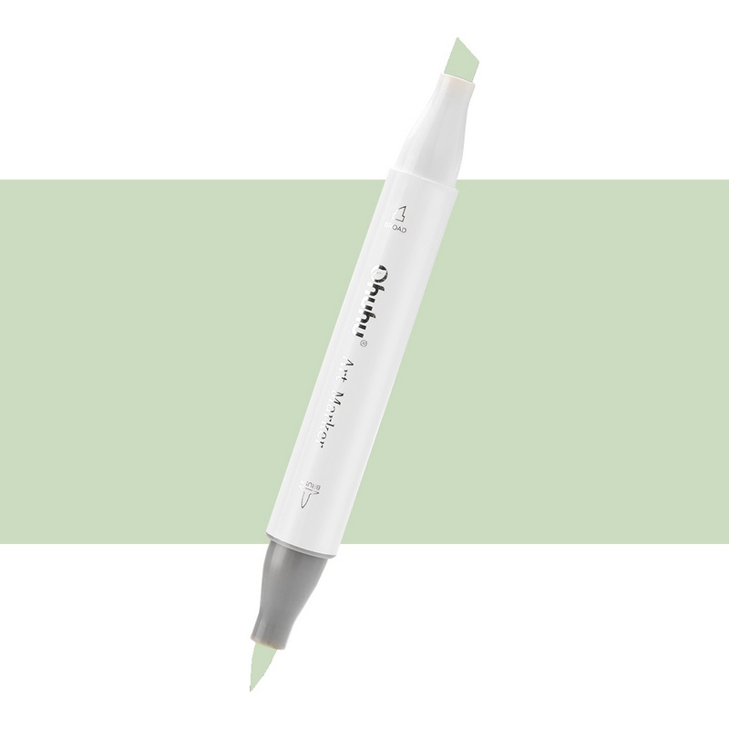 Lihová fixa OHUHU oboustranná Brush & Chisel, G220 Lime Green