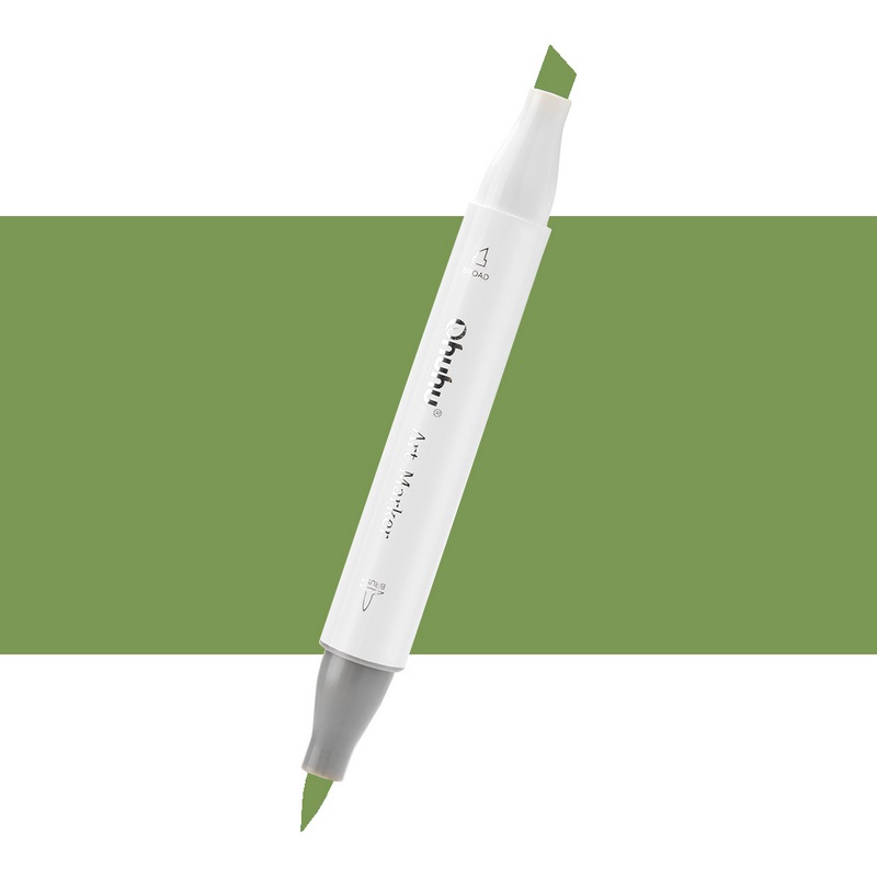 Lihová fixa OHUHU oboustranná Brush & Chisel, G270 Moss