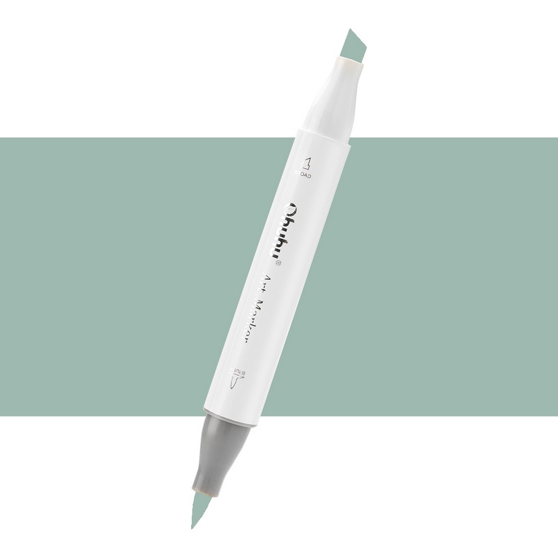 Lihová fixa OHUHU oboustranná Brush & Chisel, G330 Mineral Green