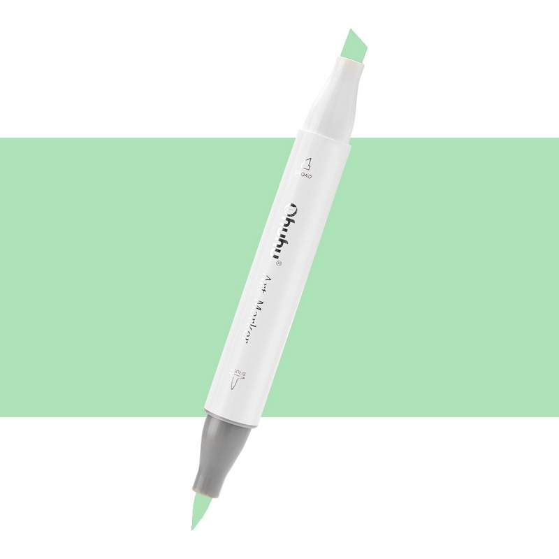 Lihová fixa OHUHU oboustranná Brush & Chisel, G440 Leaf Green