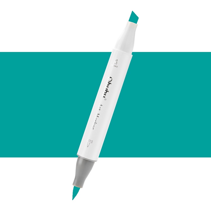 Lihová fixa OHUHU oboustranná Brush & Chisel, G500 Peacock Blue