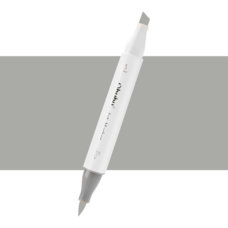 Lihová fixa OHUHU oboustranná Brush & Chisel, GG040 Light Jade Green Grey