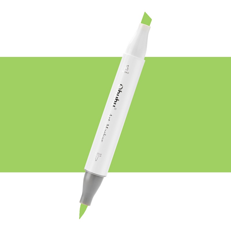 Lihová fixa OHUHU oboustranná Brush & Chisel, GY3 Bud Green