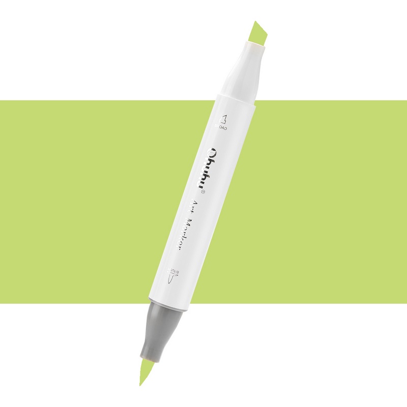 Lihová fixa OHUHU oboustranná Brush & Chisel, GY4 Yellow Green