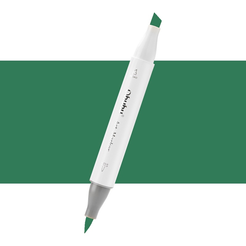 Lihová fixa OHUHU oboustranná Brush & Chisel, GY43 Deep Olive Green